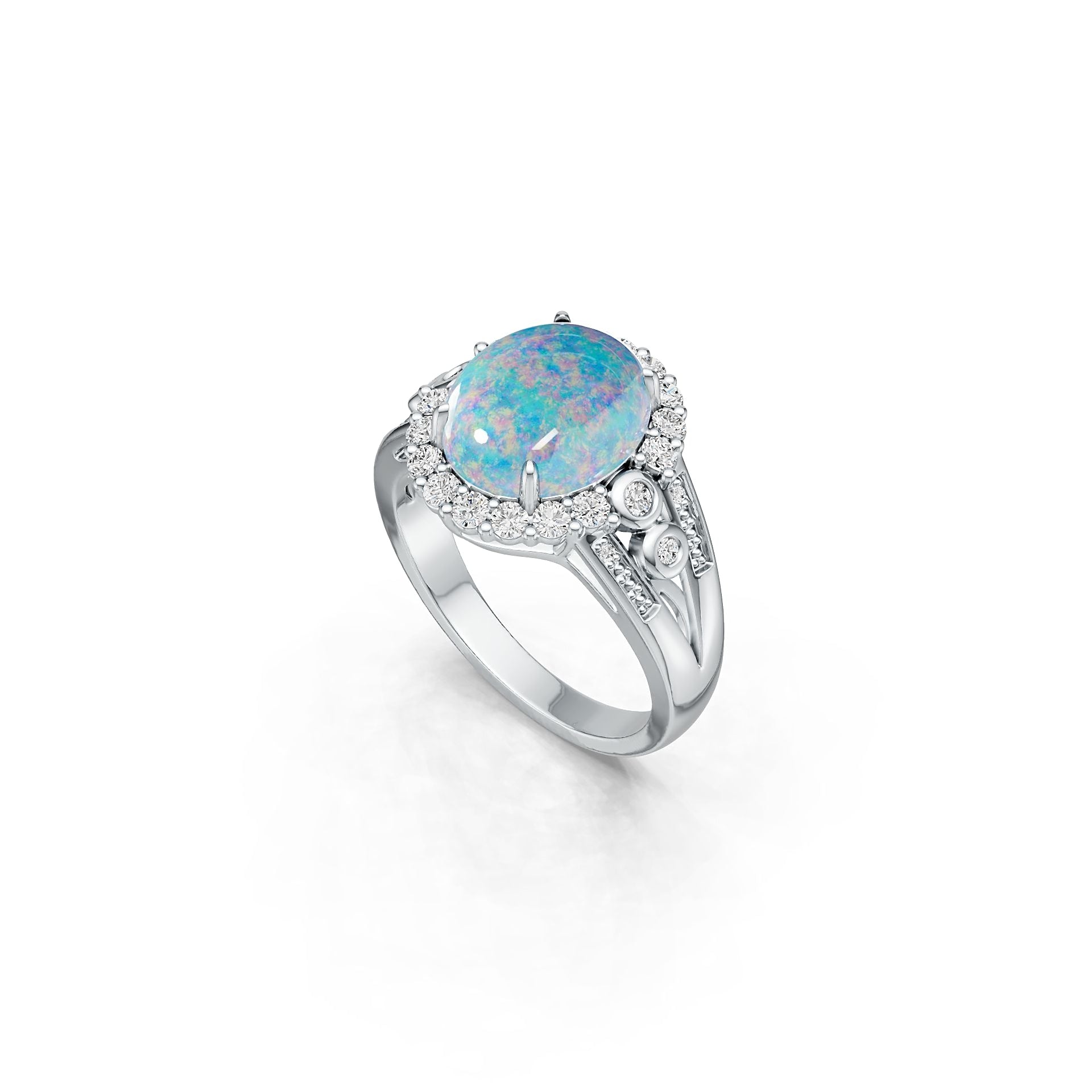 Sterling Silver Semi Mount Ring Setting Oval OV 12x10mm White Topaz Cabchon Syzjewelry