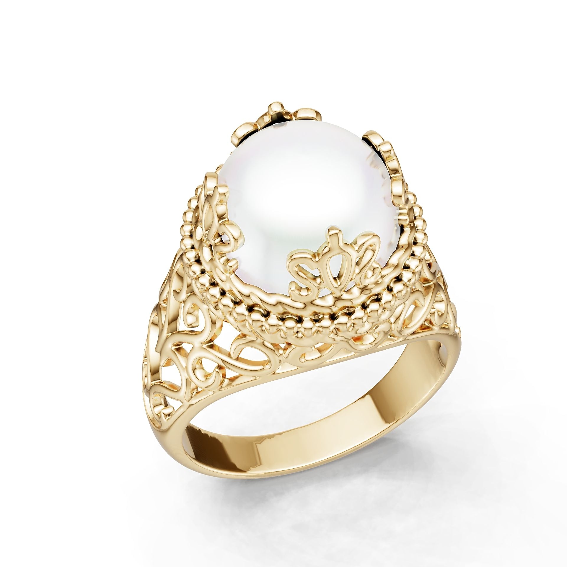 10K Gold Semi Mount Ring Setting Round Ro 11x11mm Syz Jewelry