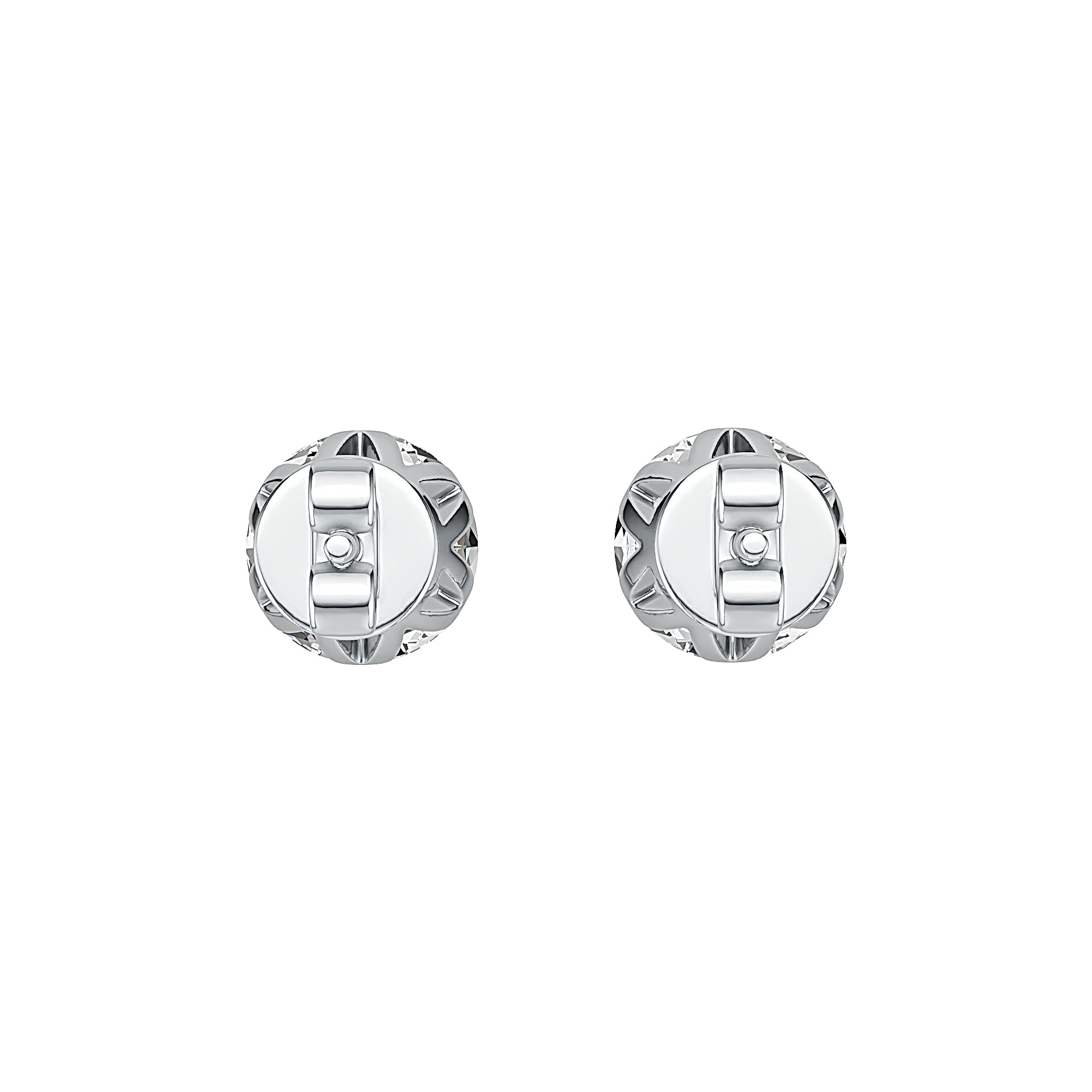 Sterling Silver Semi Mount Earrings Setting Round RD 7x7mm Simple Minimalist DHJ
