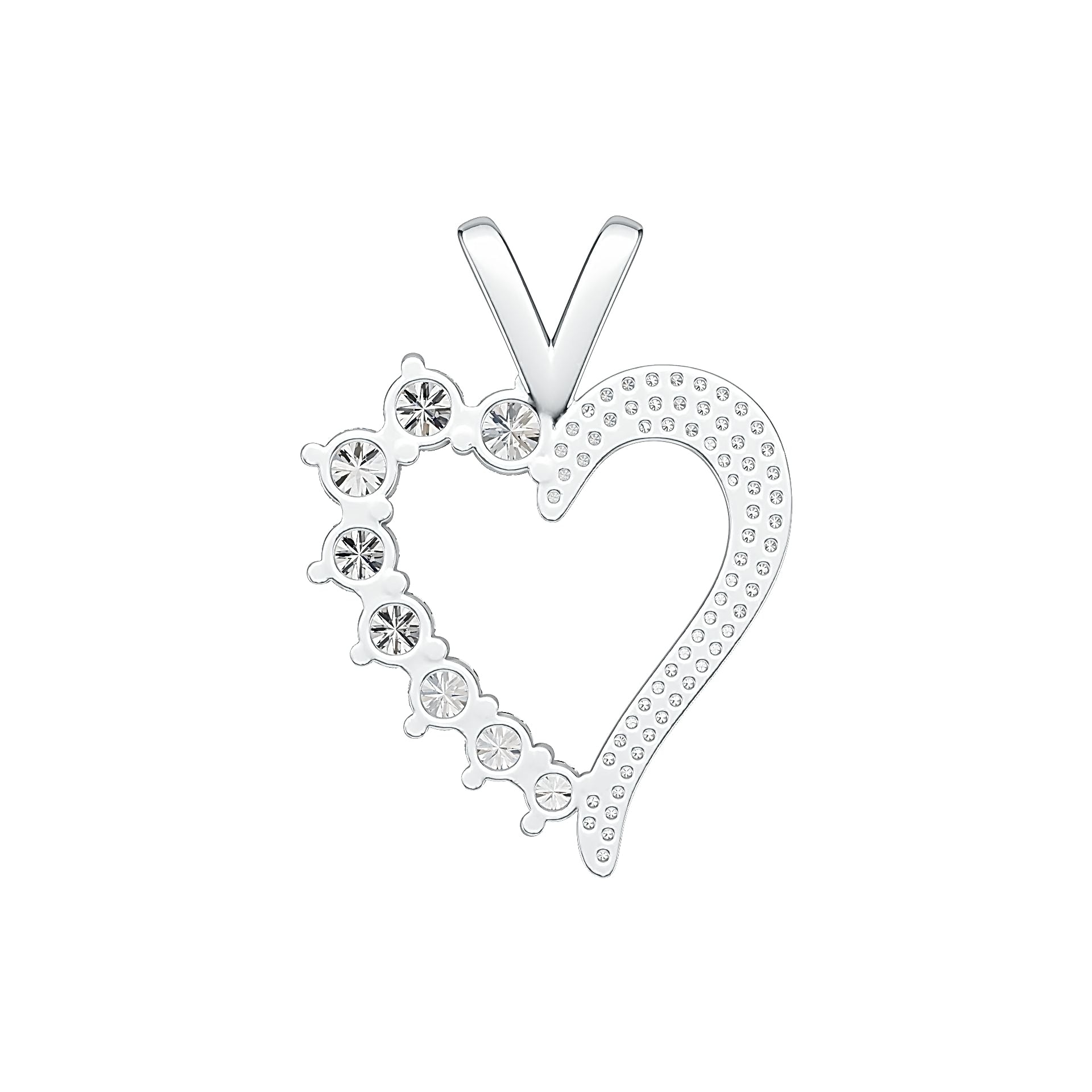 Sterling Silver Semi Mount Pendant Setting Round RD 5x5mm Heart Theme DHJ