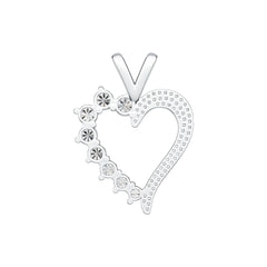 Sterling Silver Semi Mount Pendant Setting Round RD 5x5mm Heart Theme DHJ