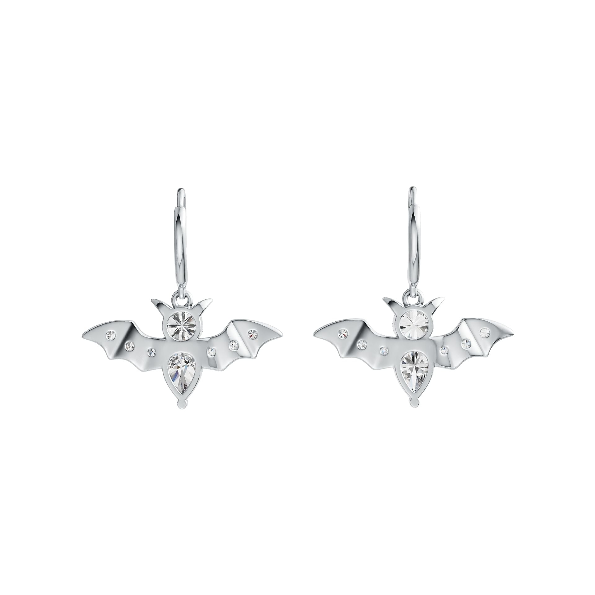 14K Gold Semi Mount Earrings Setting Pear PE 7X5mm RD 5X5mm Bat Theme Diamond Accent DHJ