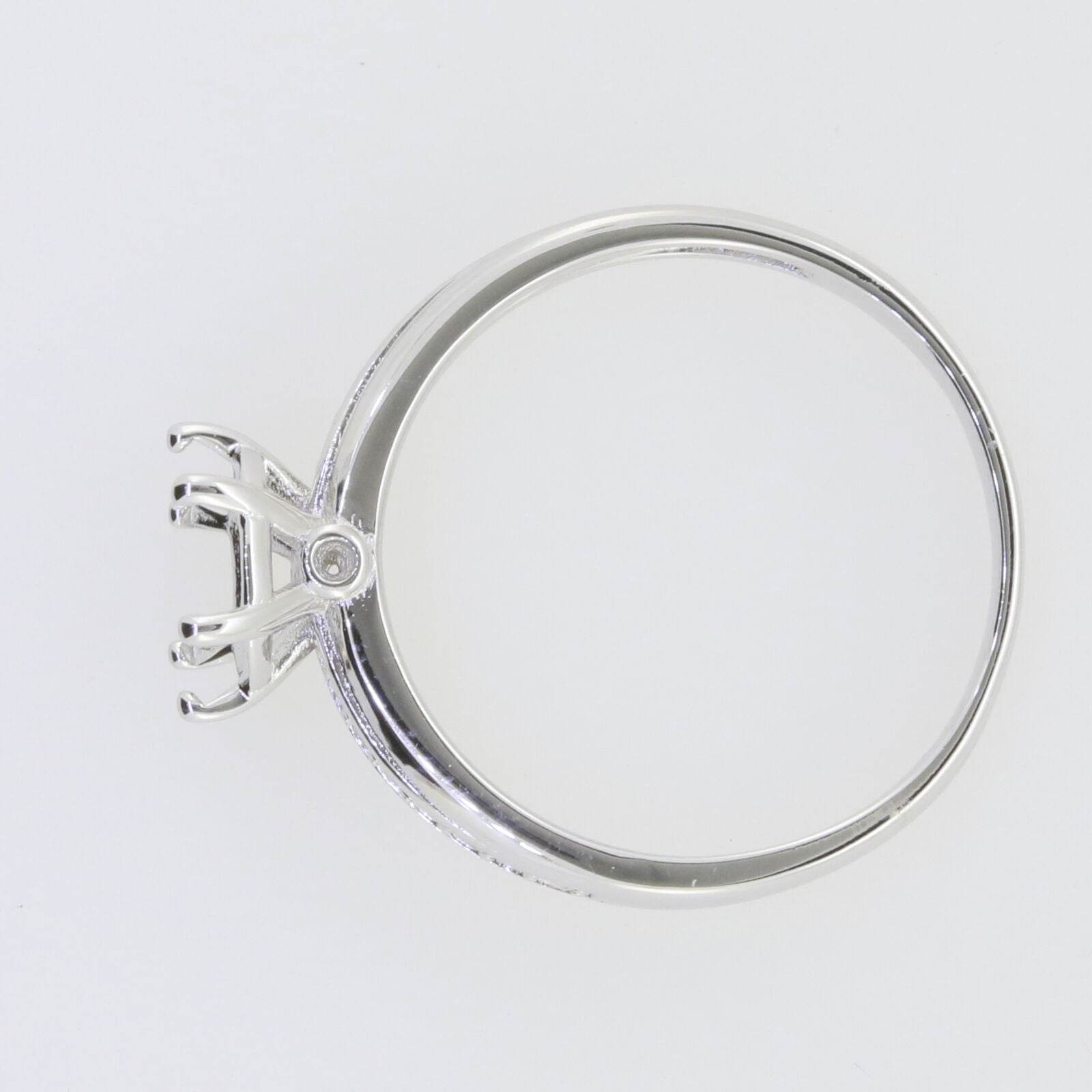 10K Gold Semi Mount Ring Setting Round RD 6.5x6.5mm Solitaire Ring for 1 Carat Diamond Moissanite Accent Syzjewelry