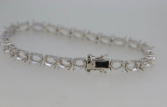 10K Gold Semi Mount Tennis Bracelet Setting OV 6x4mm Cabochon Syzjewelry