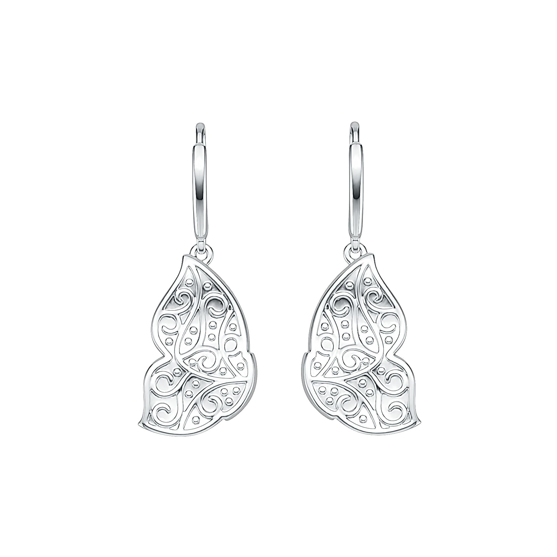 18K Gold Earrings Butterfly Wings Theme with or Moissanite Diamond Accent DHJ