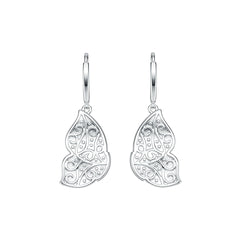 18K Gold Earrings Butterfly Wings Theme with or Moissanite Diamond Accent DHJ