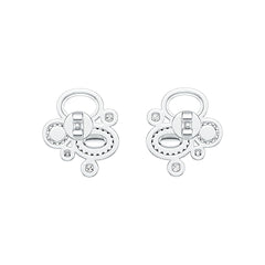 Sterling Silver Semi Mount Earrings Setting Round RD 2.4mm DHJ