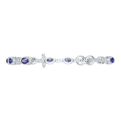 18K Gold Semi Mount Bracelet Setting Oval OV 6X4mm Diamond Accent DHJ