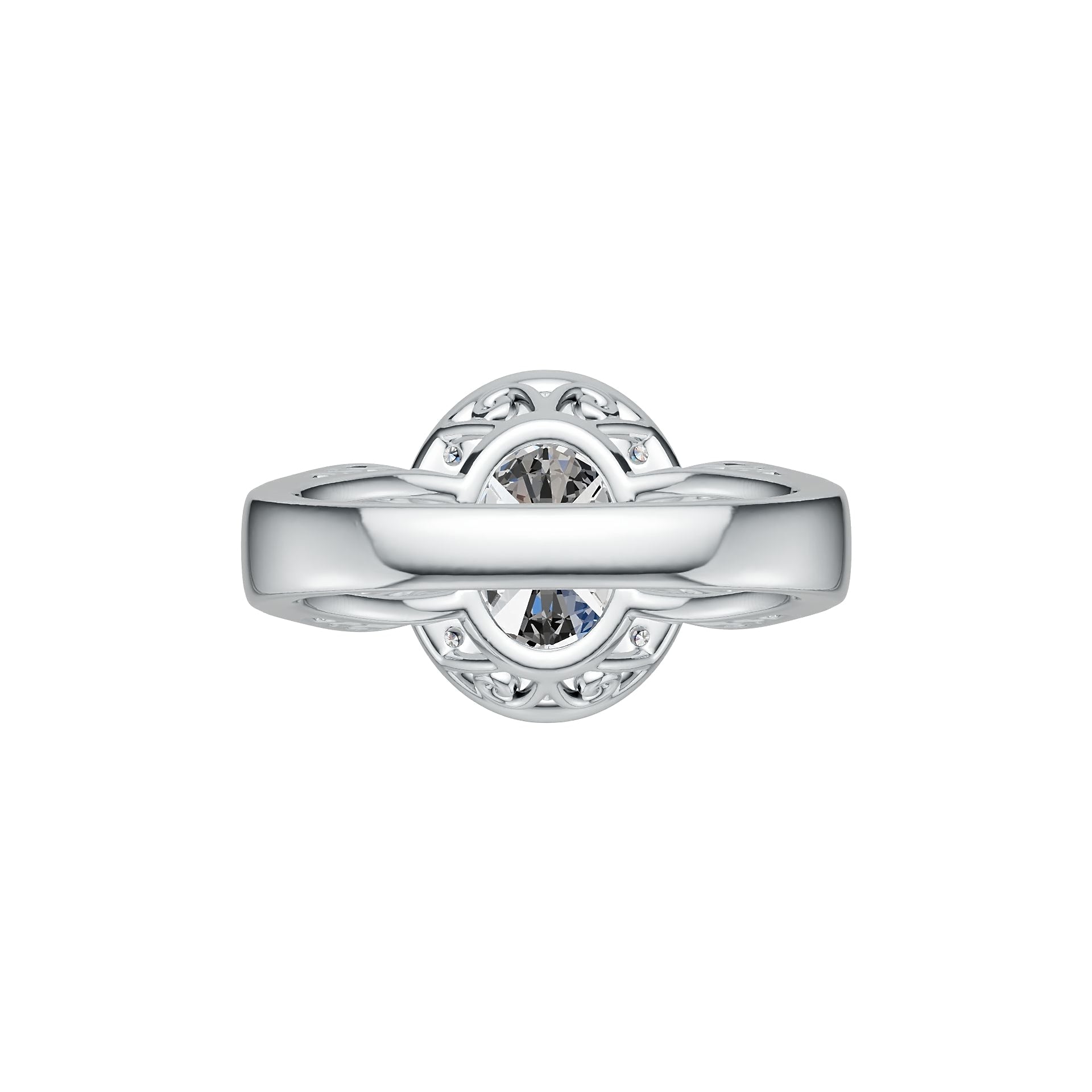 Sterling Silver Semi Mount Ring Setting Oval OV 10X8mm DHJ
