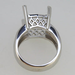 Men's 18K Gold Semi Mount Ring Setting Princess SQ12x12mm CU13x13 Male Ring Art Nouveau Style Syzjewelry