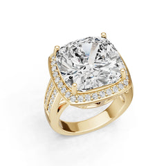 14K Gold Semi Mount Ring Setting Cushion Cu 15x15mm Diamond Accent Syz Jewelry