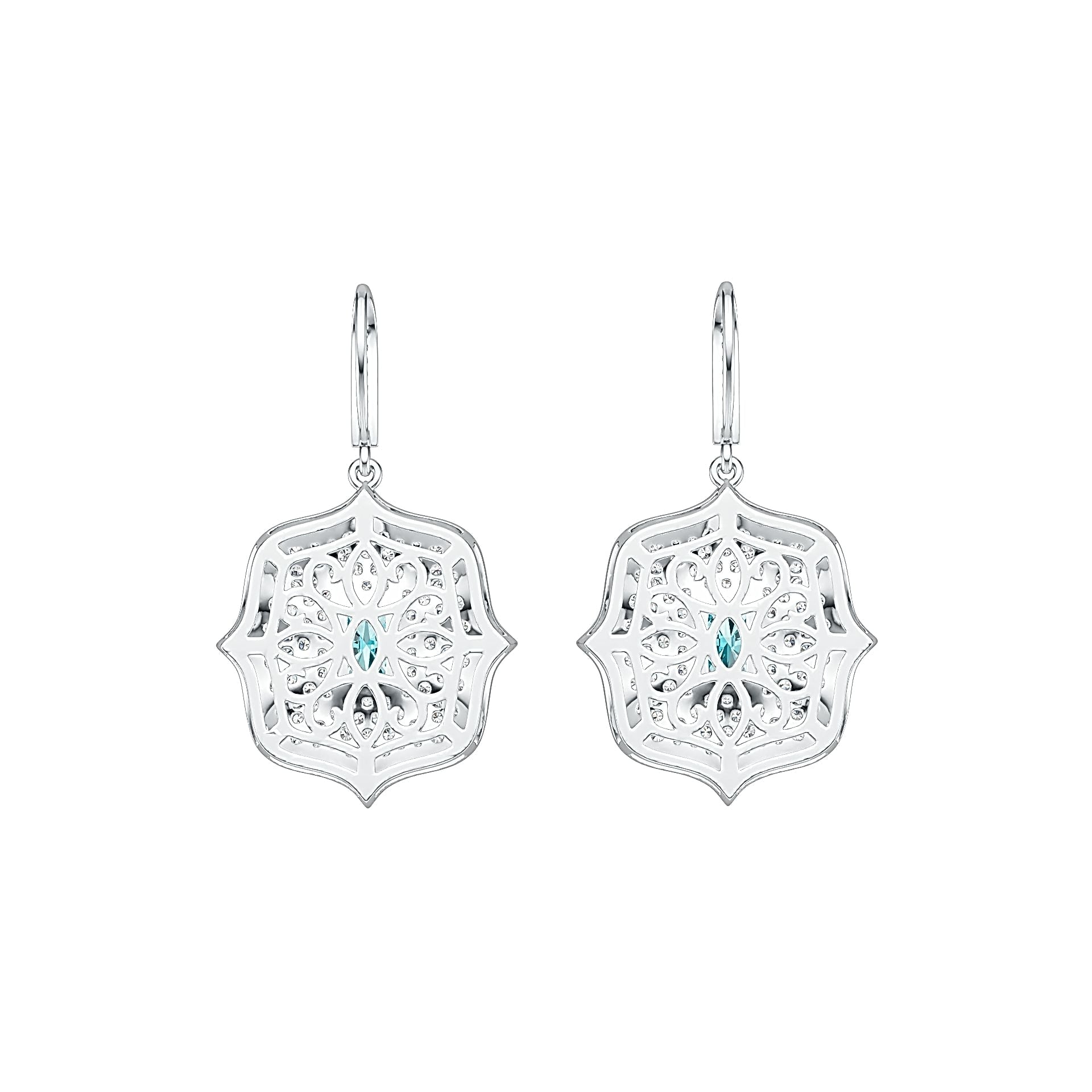 Platinum Semi Mount Earrings Setting Emerald OCT 7X5mm with Diamond Accent DHJ