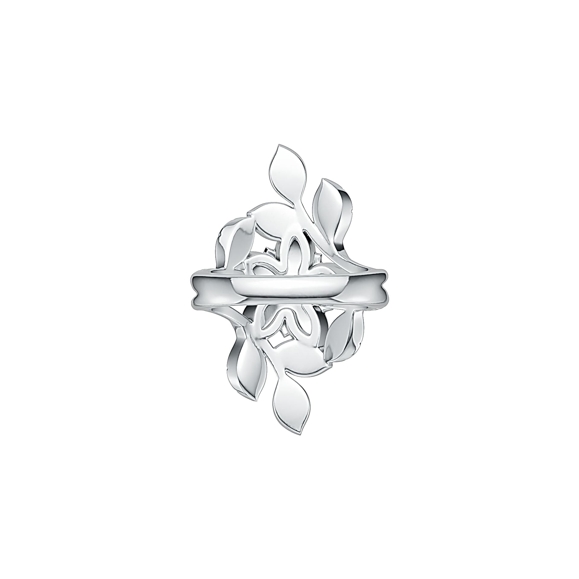 Sterling Silver Ring Flower with Leaves Theme Nature-Inspired DHJ