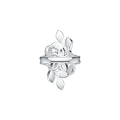 Sterling Silver Ring Flower with Leaves Theme Nature-Inspired DHJ