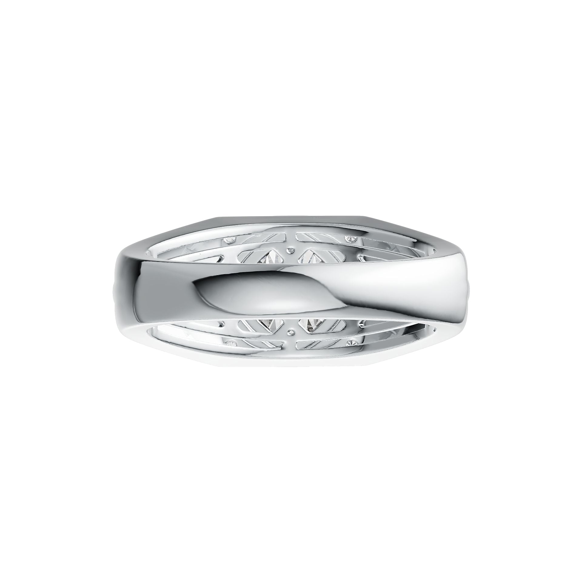 Men's 14K Gold Semi Mount Ring Setting Cushion CU 8X8mm Diamond Accent DHJ
