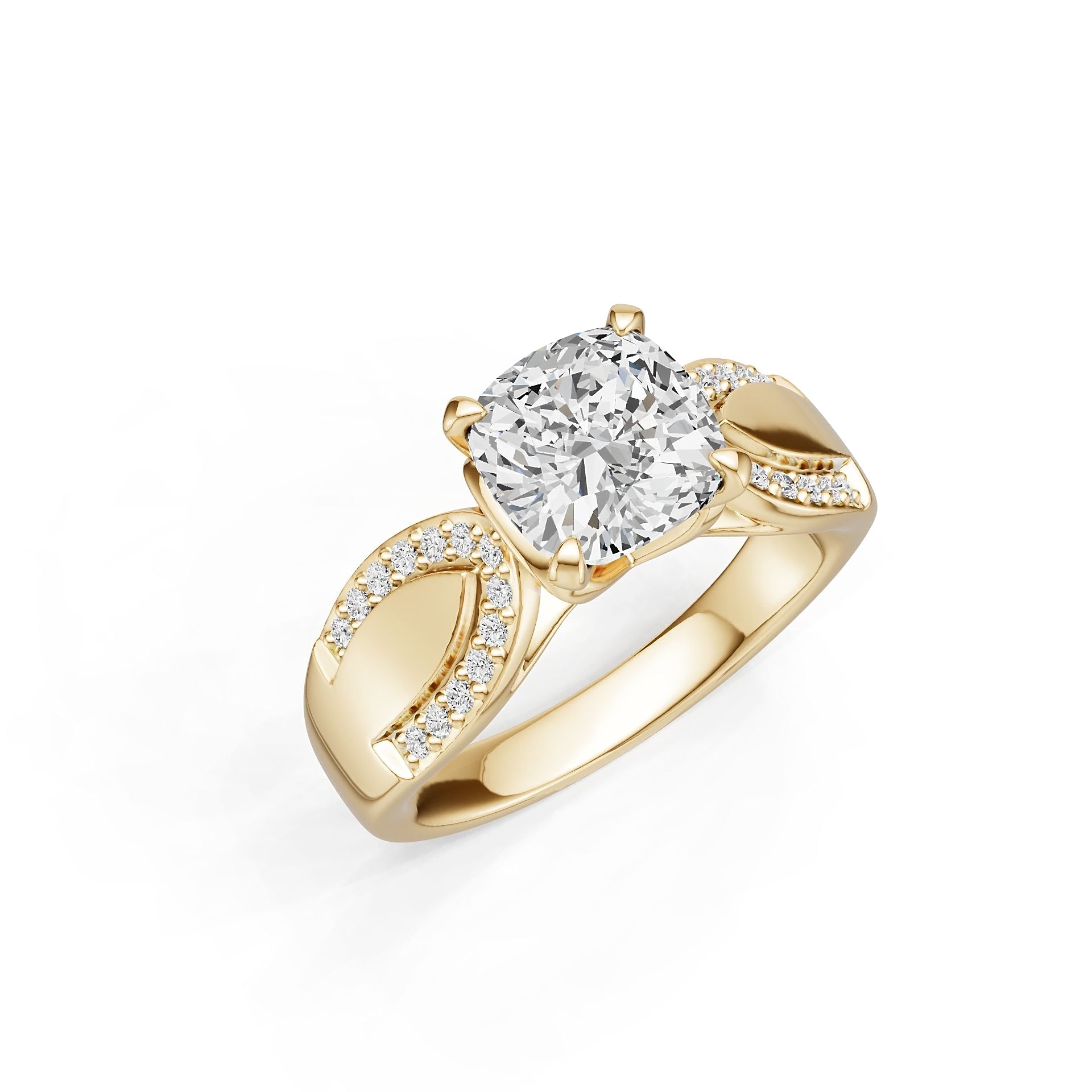 Platinum Semi Mount Ring Setting Cushion Cu 8x8mm Diamond Accent Syz Jewelry