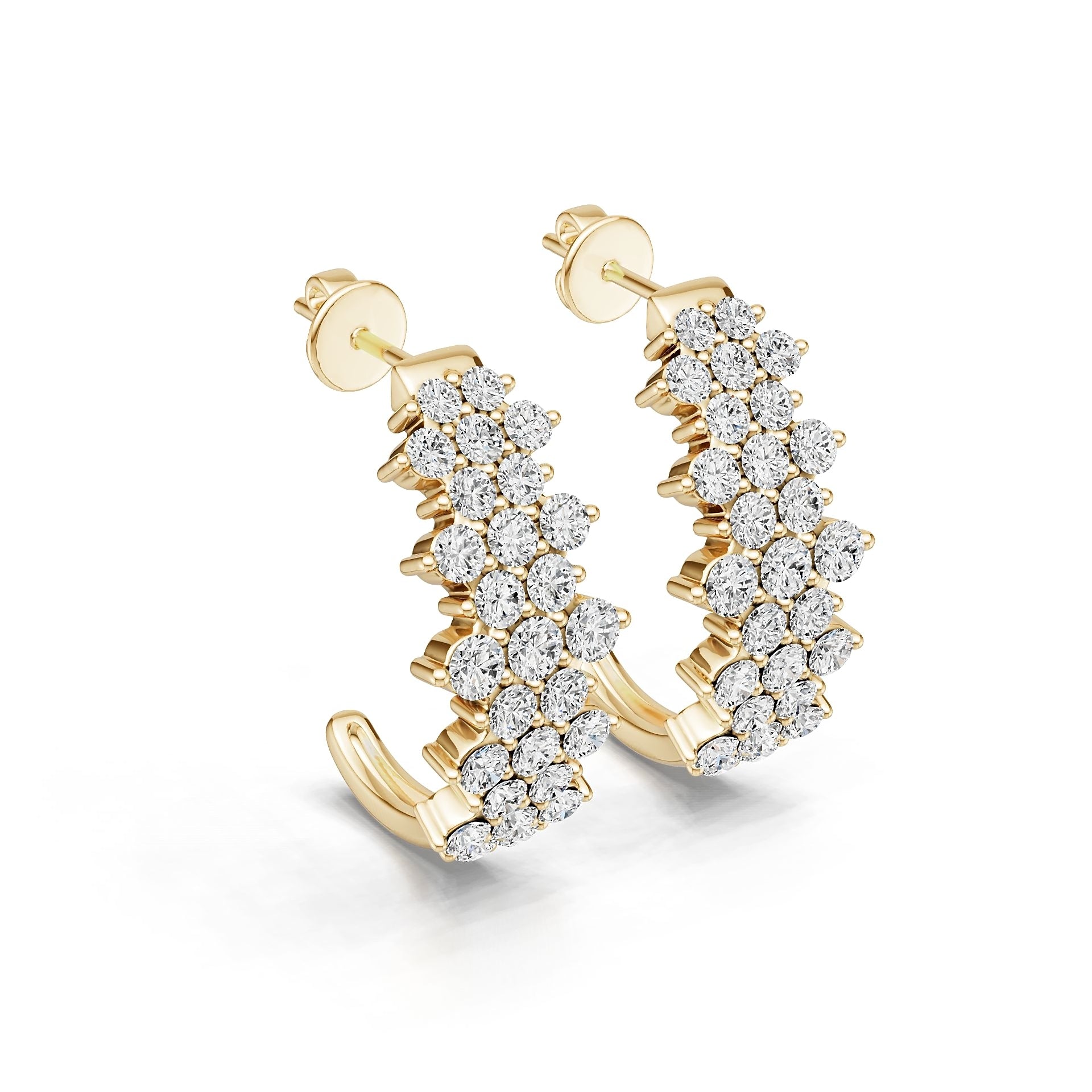 18K Gold Semi Mount Earrings Setting Round Ro 2x2mm Diamond Accent Syz Jewelry