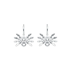 Sterling Silver Semi Mount Earrings Setting Round RD 1.7mm Spider Earrings DHJ