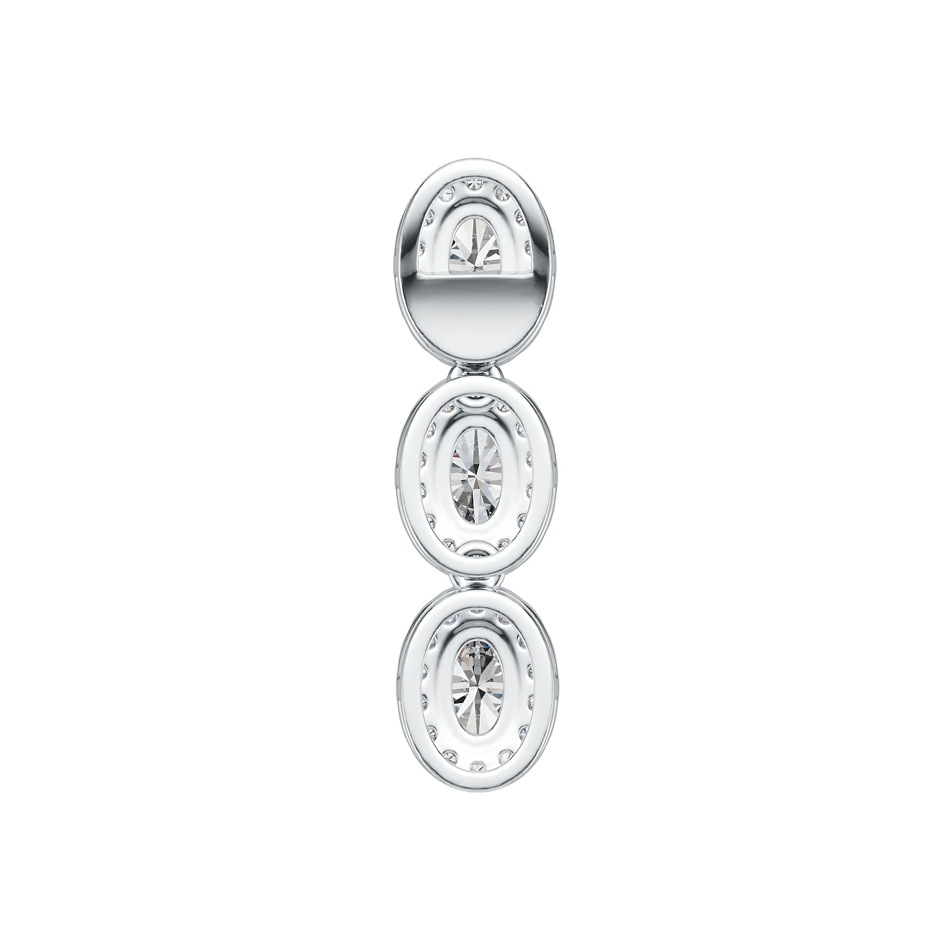 18K Gold Semi Mount Pendant Setting Oval OV 6X4mm Diamond Accent DHJ