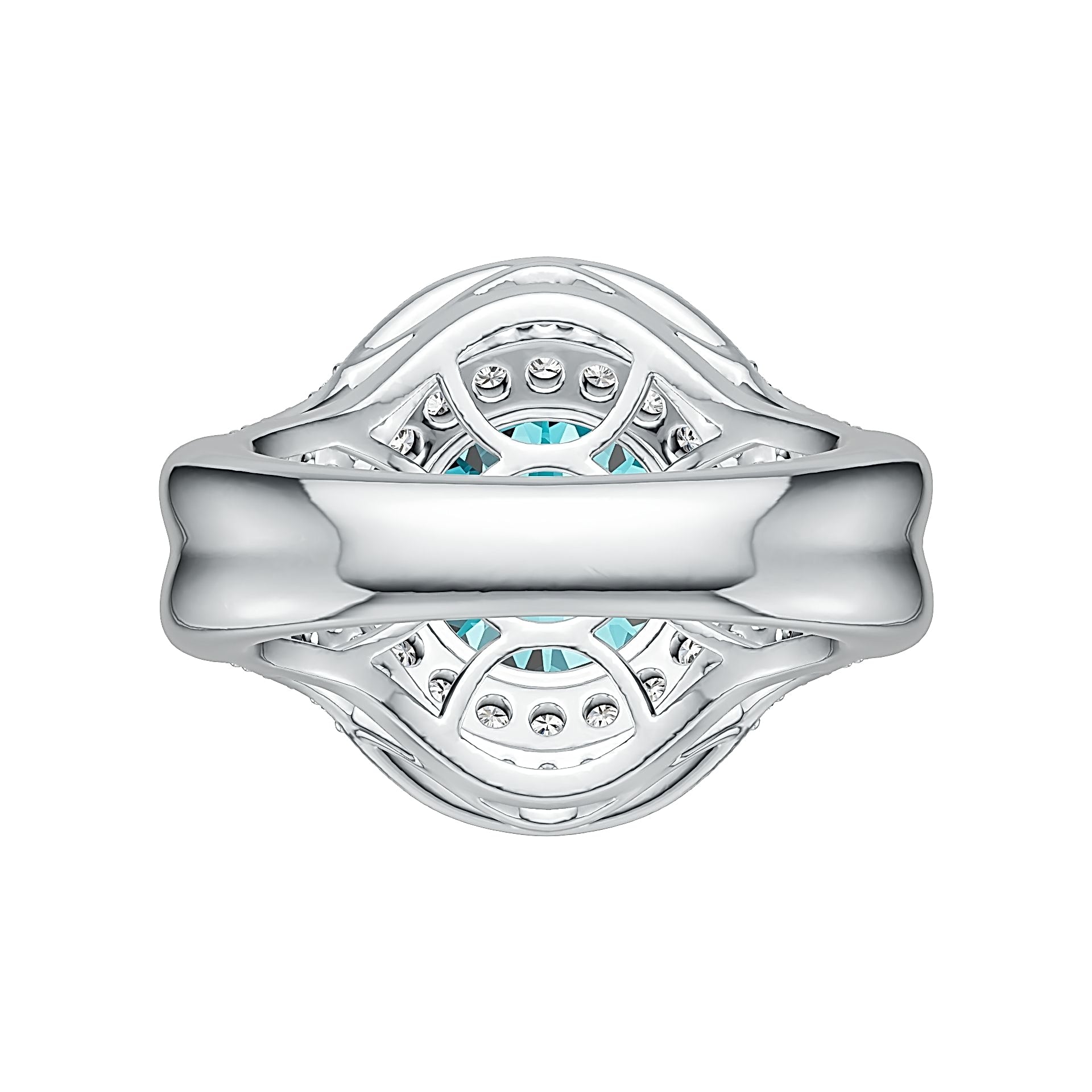 14K Gold Semi Mount Ring Setting Round RD 11x11mm White Topaz Diamond Accent DHJ
