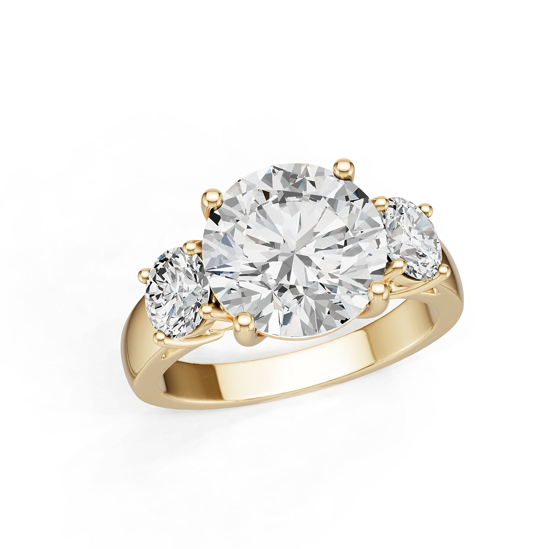 18K Gold Semi Mount Ring Setting Round Ro 6x6mm Diamond Accent Syz Jewelry