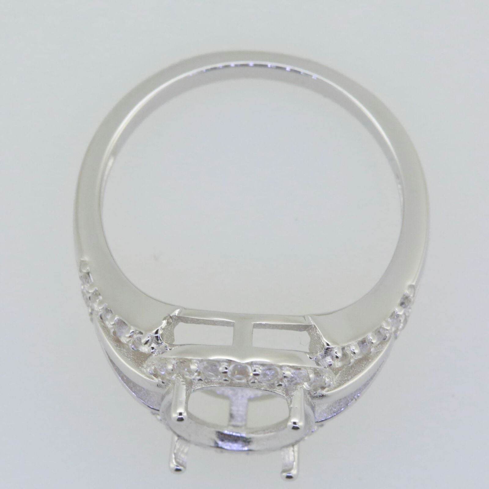 18K Gold Semi Mount Ring Setting Oval OV 10x8mm Split Sha Diamond Accent Syzjewelry