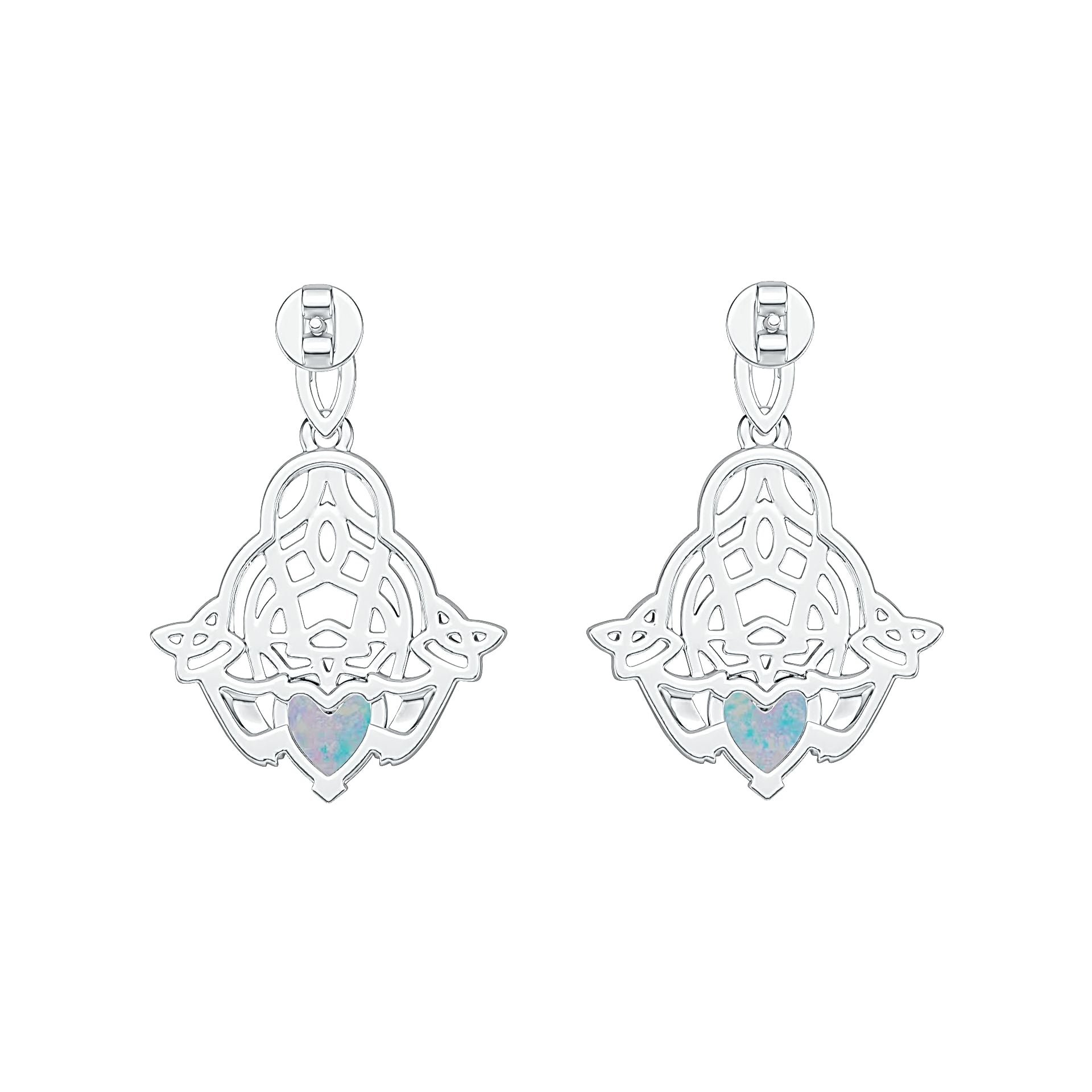 Sterling Silver Semi Mount Earrings Setting Heart HT 7X7mm DHJ