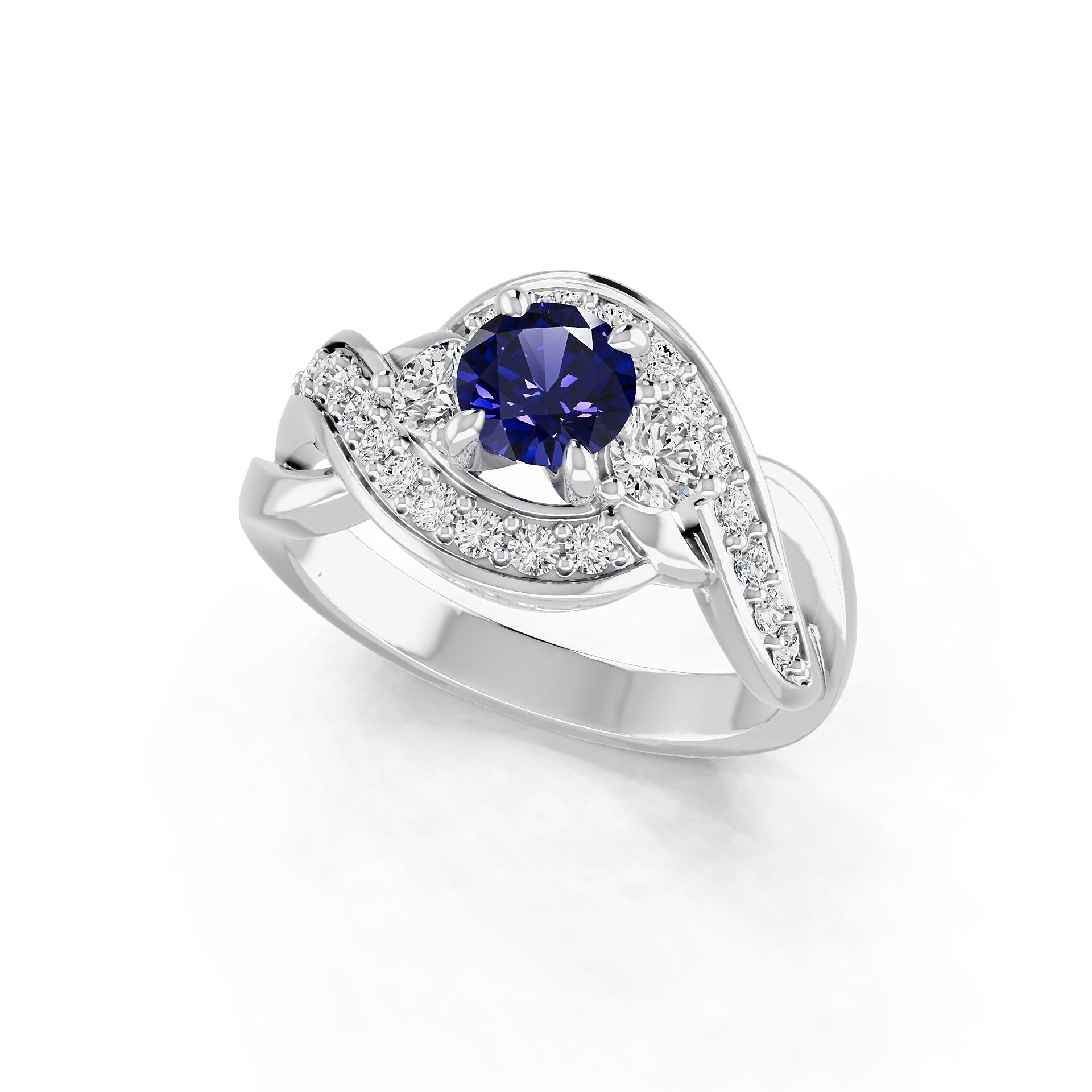 18K Gold Semi Mount Ring Setting Round Ro 5x5mm Diamond Accent Syz Jewelry