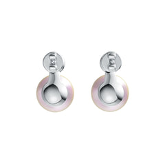 Platinum Semi Mount Earrings Setting Round RD 8x8mm Diamond Accent DHJ