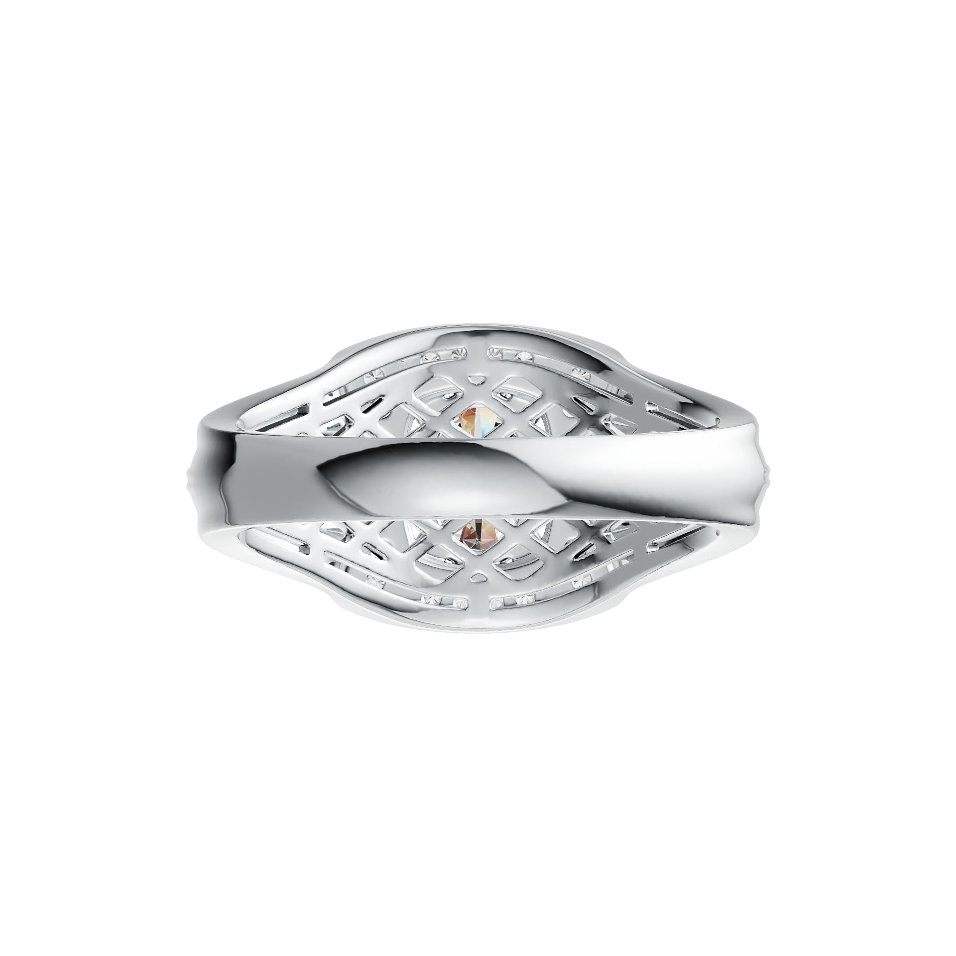 Men's Platinum Semi Mount Ring Setting Oval OV 8x6mm Double Prongs Halo Diamond Accent DHJ