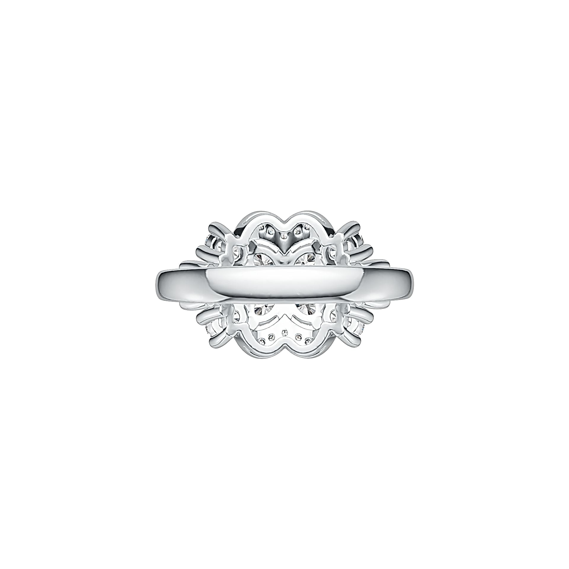 Sterling Silver Semi Mount Ring Setting Oval OV 4X3mm with White Topaz - Syzjewelry
