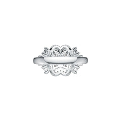 Sterling Silver Semi Mount Ring Setting Oval OV 4X3mm with White Topaz - Syzjewelry