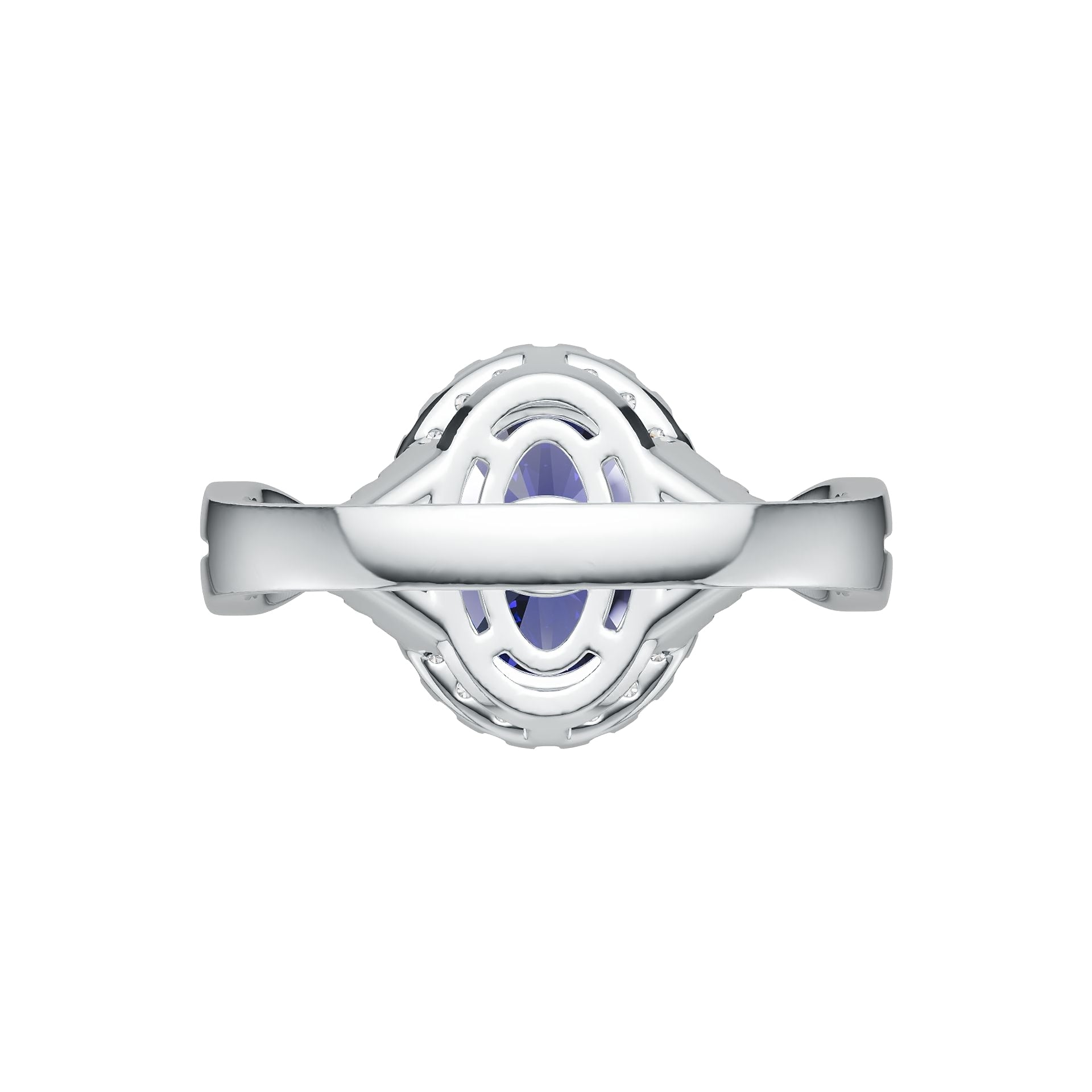 Sterling Silver Semi Mount Ring Setting Oval OV 10X8mm Halo Twist Shank Syzjewelry