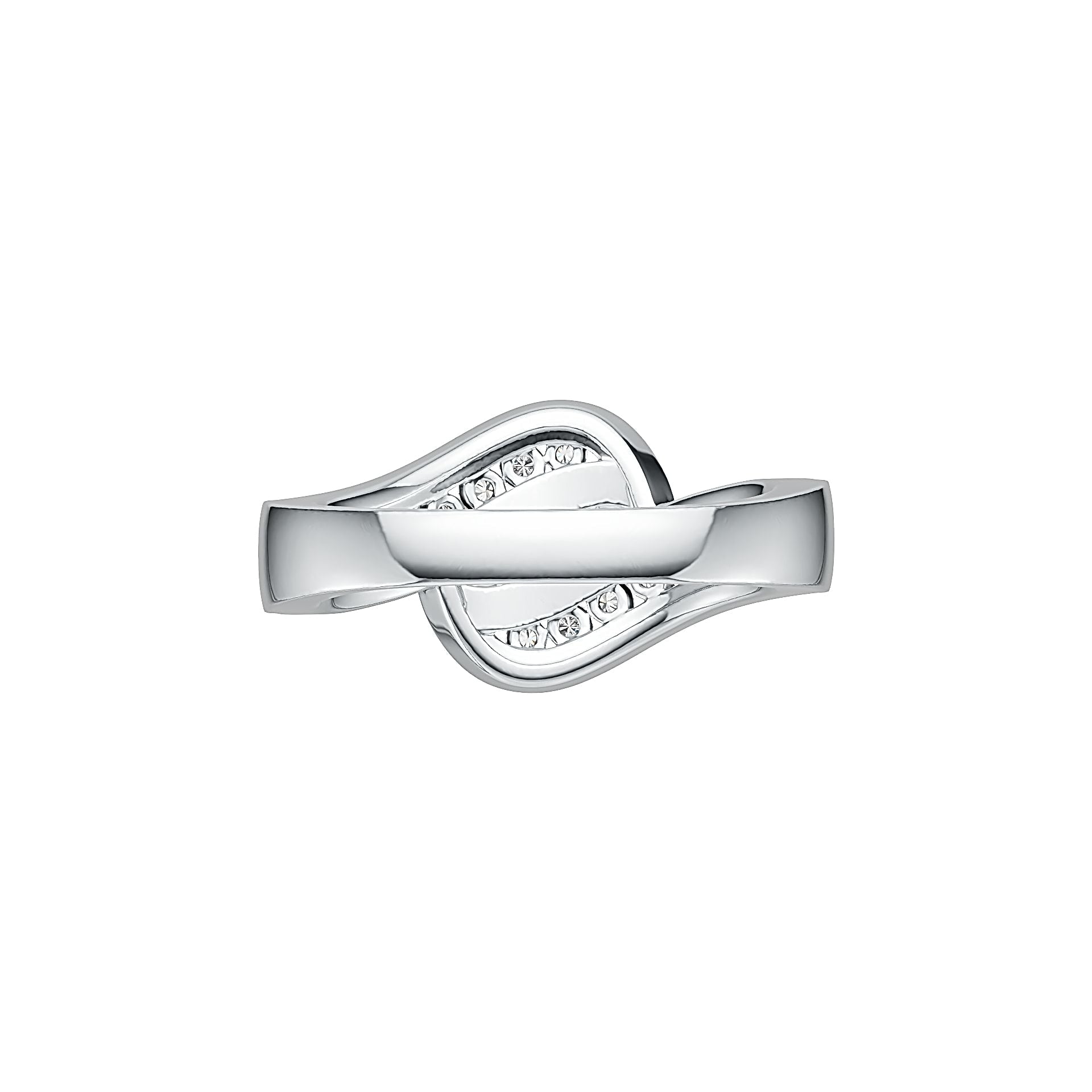 14K Gold Milti-Row Wave Ring with or Moissanite Diamond Accent DHJ