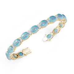 10K Gold Semi Mount Bracelet Setting Round Ro 10x8mm Moissanite Accent Syz Jewelry