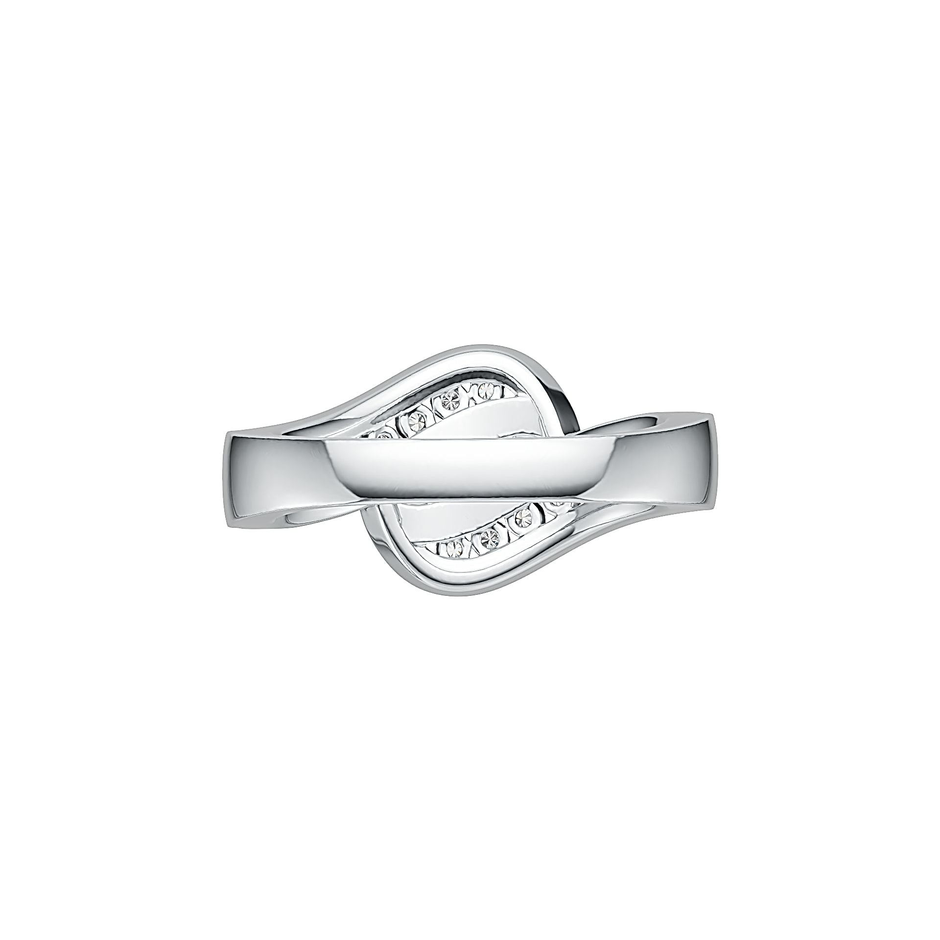 Sterling Silver Milti-Row Wave Ring with White Topaz or Moissanite DHJ