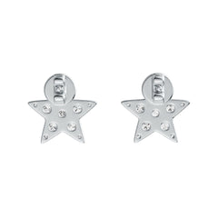 10K Gold Earrings Star Theme with White Topaz or Moissanite Stud Moissanite Accent DHJ