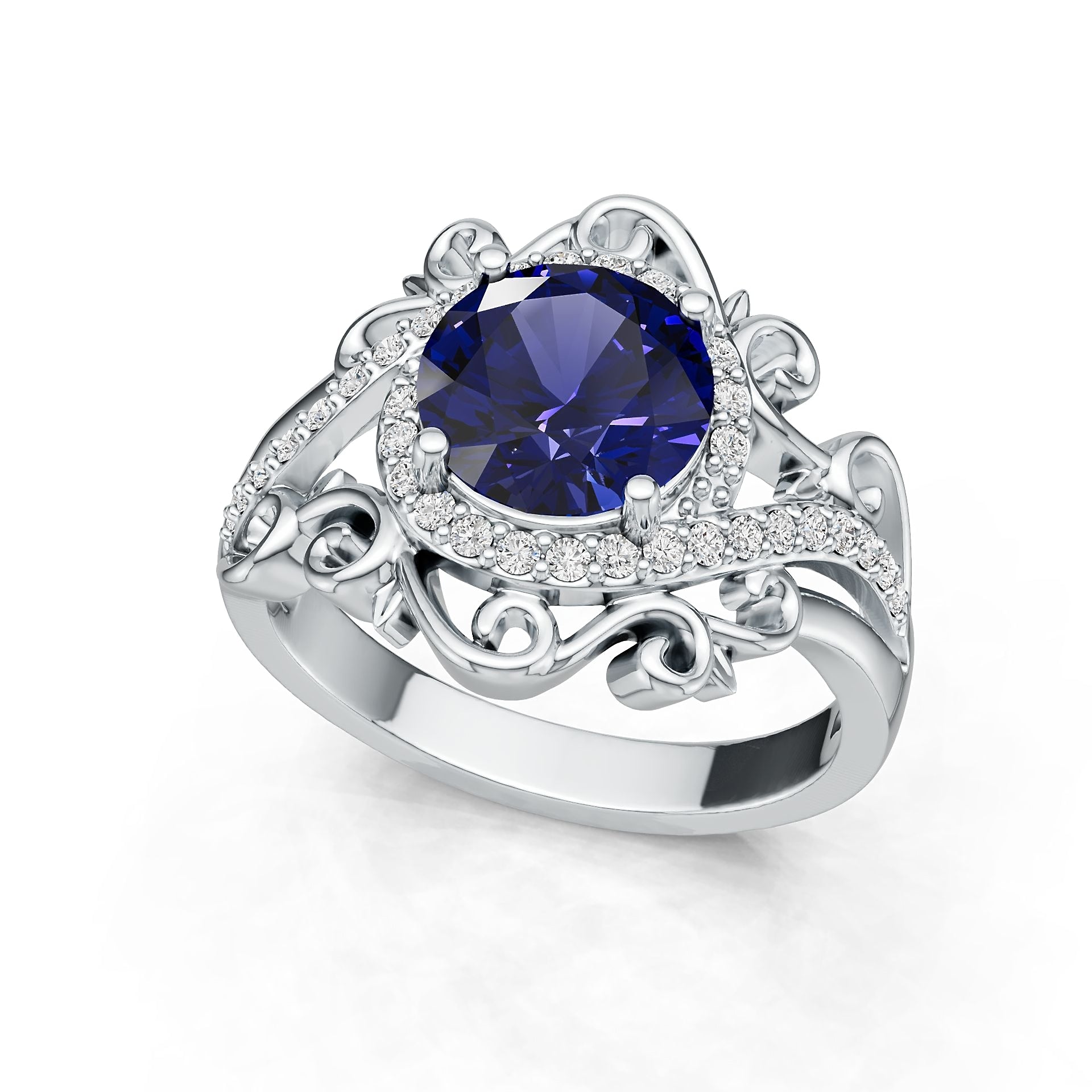 14K Gold Semi Mount Ring Setting Round Ro Syz Jewelry