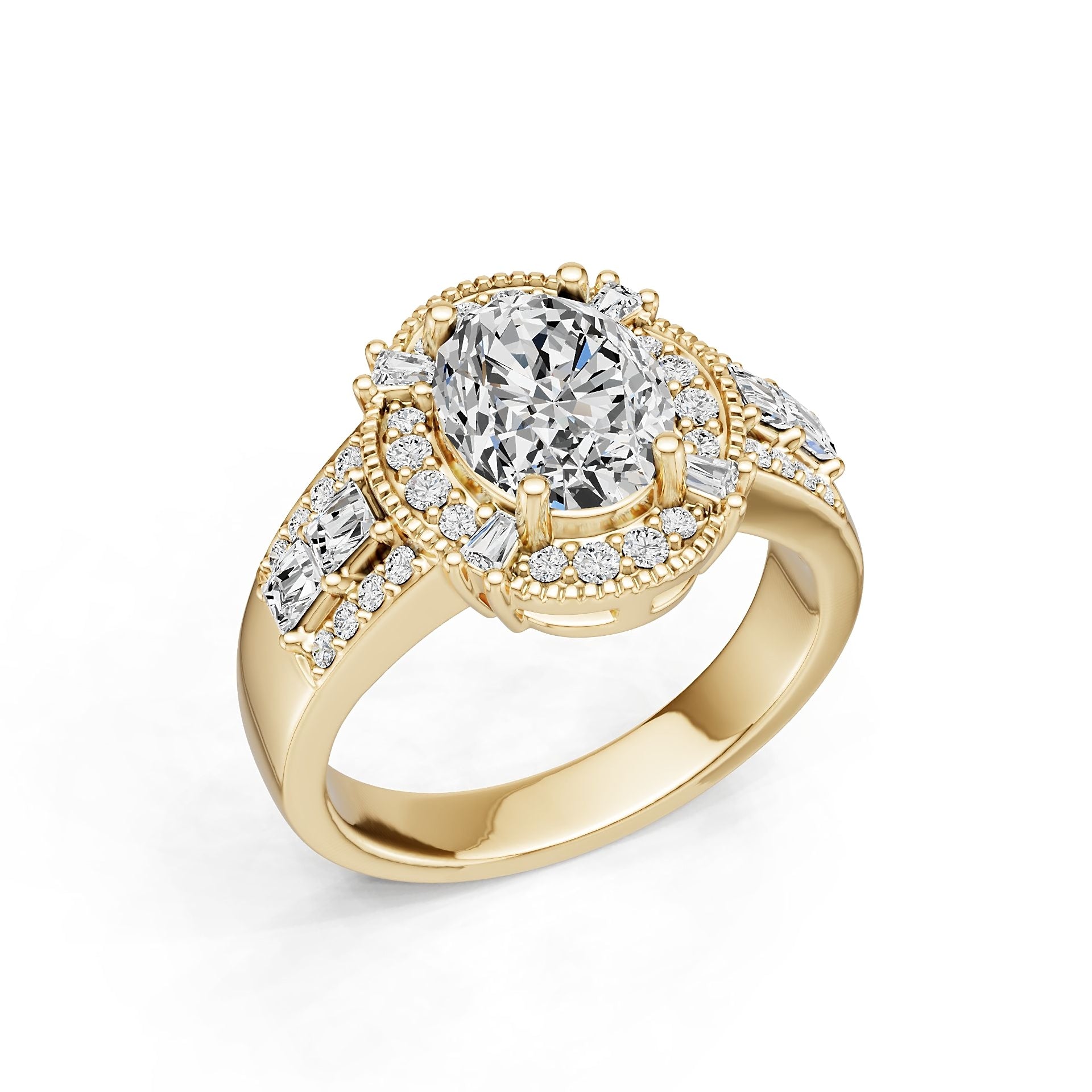 14K Gold Semi Mount Ring Setting Oval Ov 5x7mm Diamond Accent Syz Jewelry