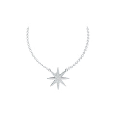 10K Gold Pendant Starburst Theme with White Topaz or Moissanite Moissanite Accent DHJ