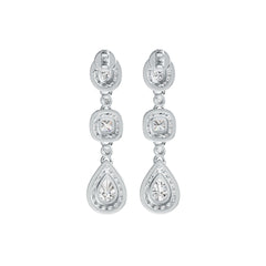 10K Gold Semi Mount Earrings Setting Pear PE 7X5mm CU 4X4mm OV 4X3mm Moissanite Accent DHJ