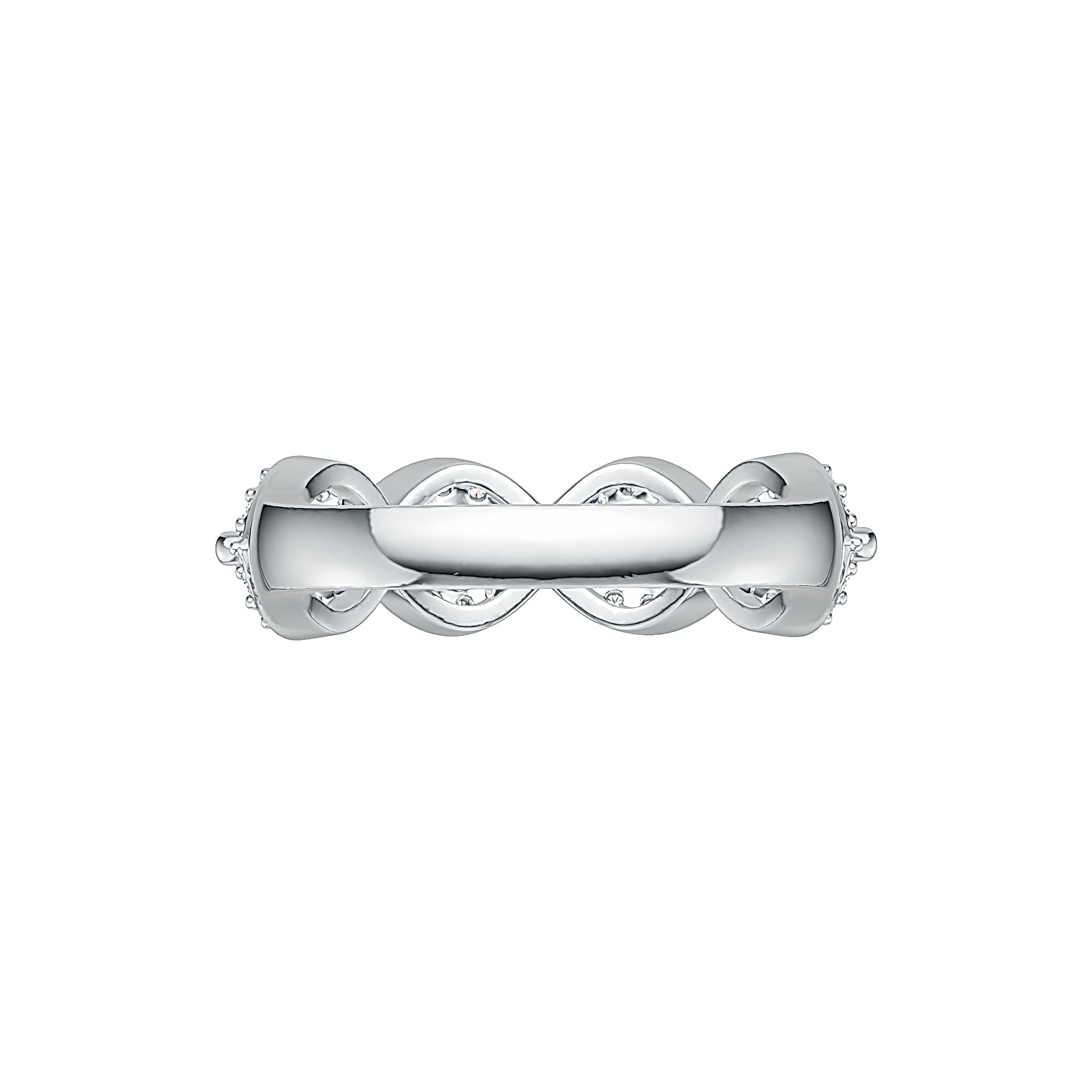 Platinum Semi Mount Ring Setting Oval OV 4X3mm with White Topaz Diamond Accent DHJ