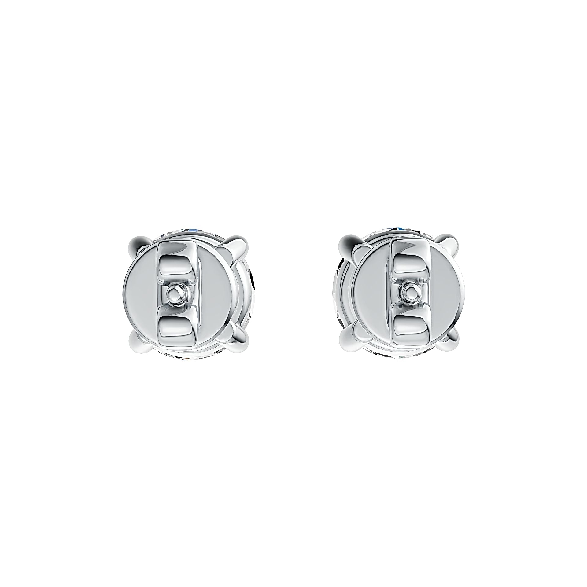 18K Gold Semi Mount Earrings Setting Round RD 6x6mm Stud DHJ