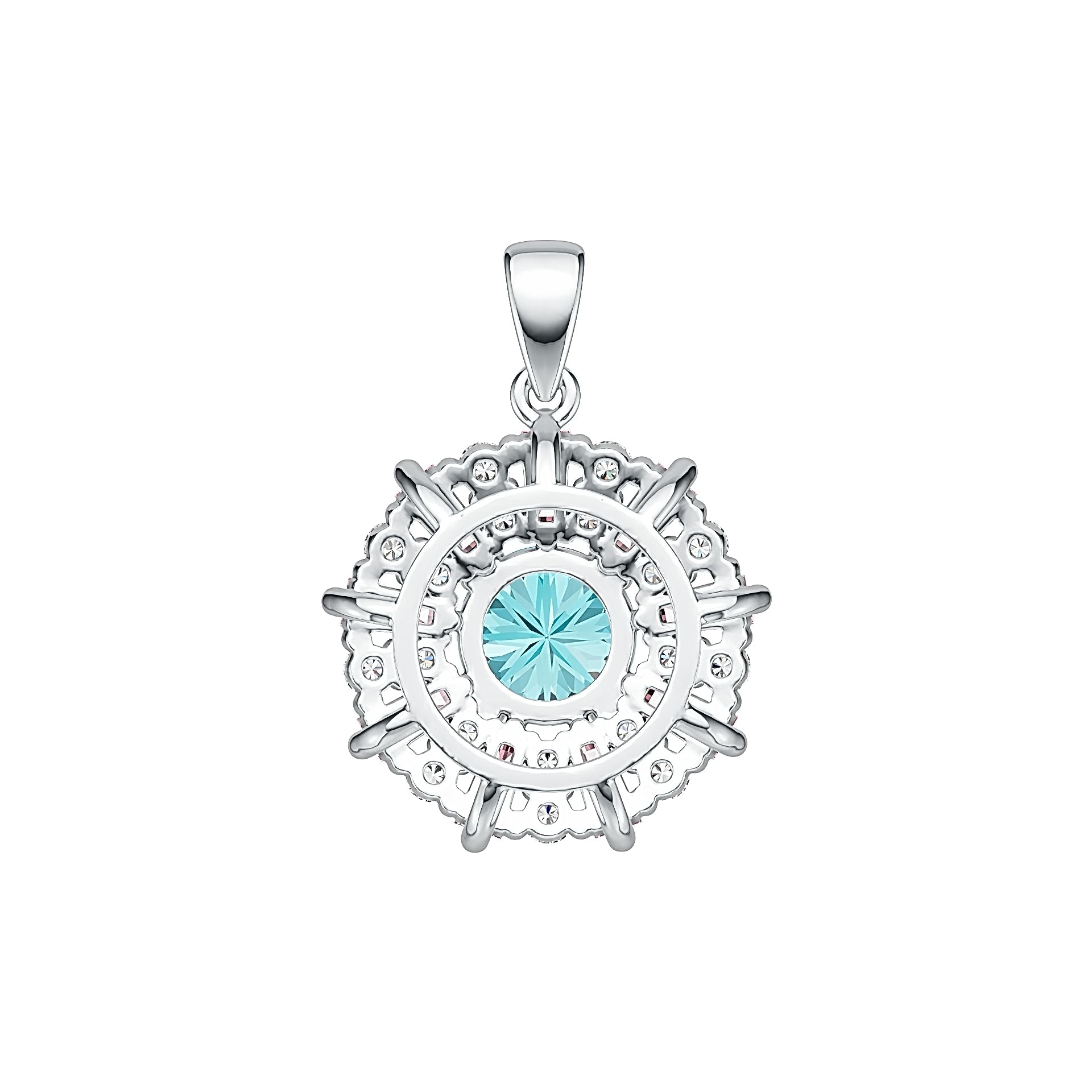 Sterling Silver Semi Mount Pendant Setting Round RD 7x7mm DHJ