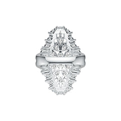 10K Gold Semi Mount Ring Setting Pear PE 4X3mm Moissanite Accent DHJ