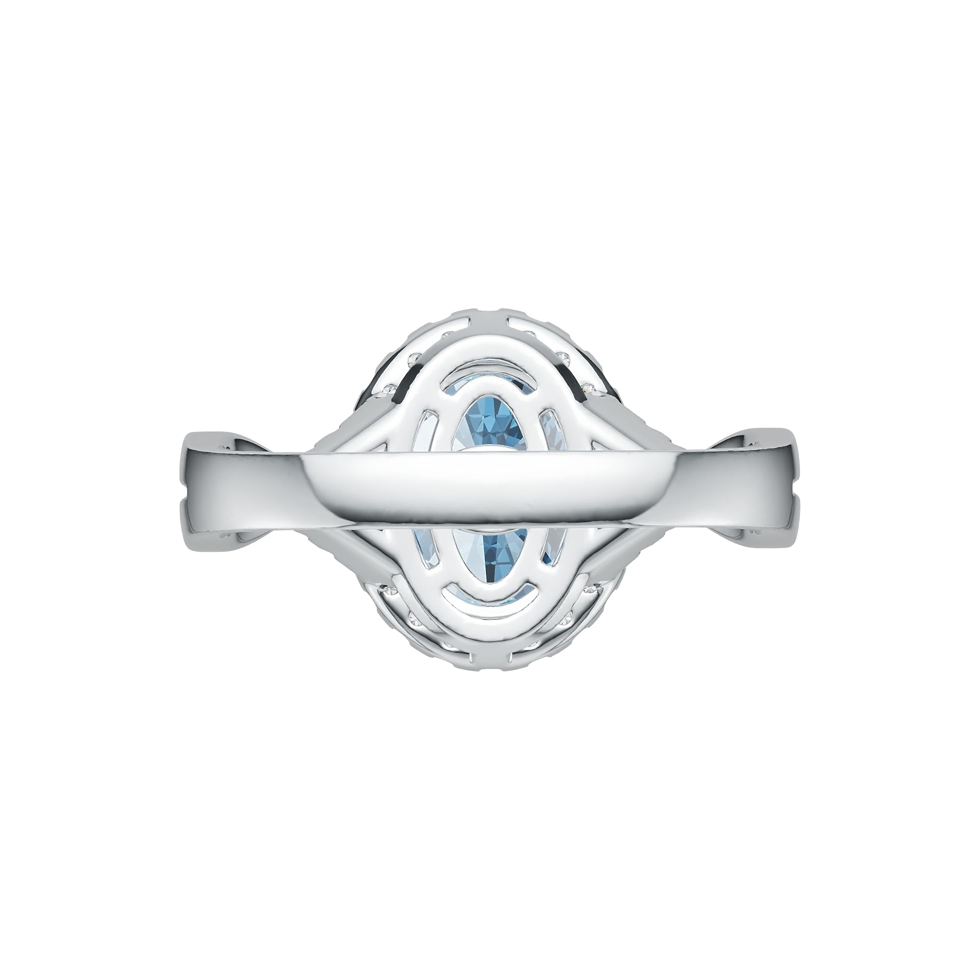 Sterling Silver Semi Mount Ring Setting Oval OV 10X8mm Halo Twist Shank Syzjewelry
