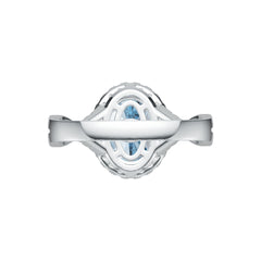 Sterling Silver Semi Mount Ring Setting Oval OV 10X8mm Halo Twist Shank Syzjewelry