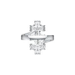 18K Gold Semi Mount Ring Setting Oval OV 5X4mm with Diamond Accent DHJ