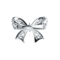 Sterling Silver Semi Mount Ring Setting Marquise MQ 6X3mm Ribbon Bow Theme DHJ