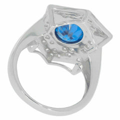 Platinum Semi Mount Ring Setting Oval OV 10x8mm No Rhodium White Topa Diamond Accent Syzjewelry